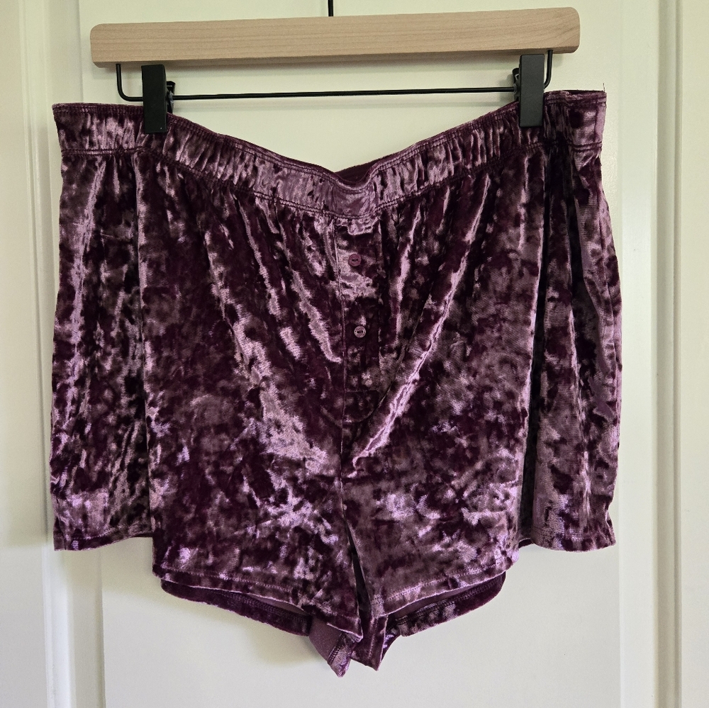 Victoria's Secret PINK maroon velvet sleep shorts